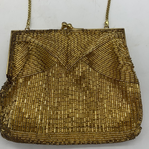 Magid Gold Beaded Special Occasion Small Evening Bag MCB4236 - Picture 2 of 10